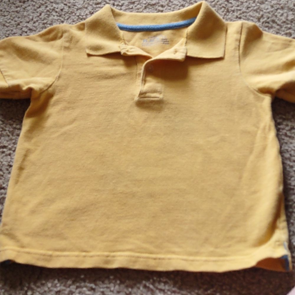 Place Boys Size 24M Polo shirt yellow with blue accents excellent condition‎